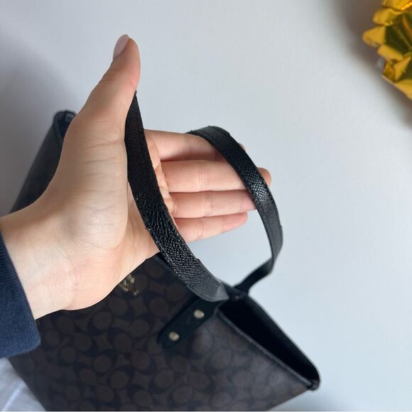 COACH Signature Jacquard Ava City Tote Laptop Work Bag Reversible Metro Tote - Picture 4 of 13